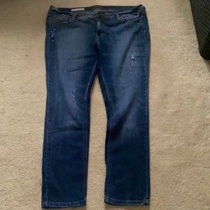 Long blue plus size jeans